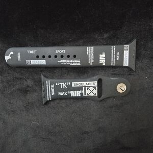 Black And White Letter Silicone Watch Band with White Graphic Text Accents